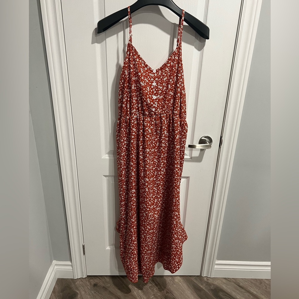 SHEIN 4XL Curve Orange Floral Dress